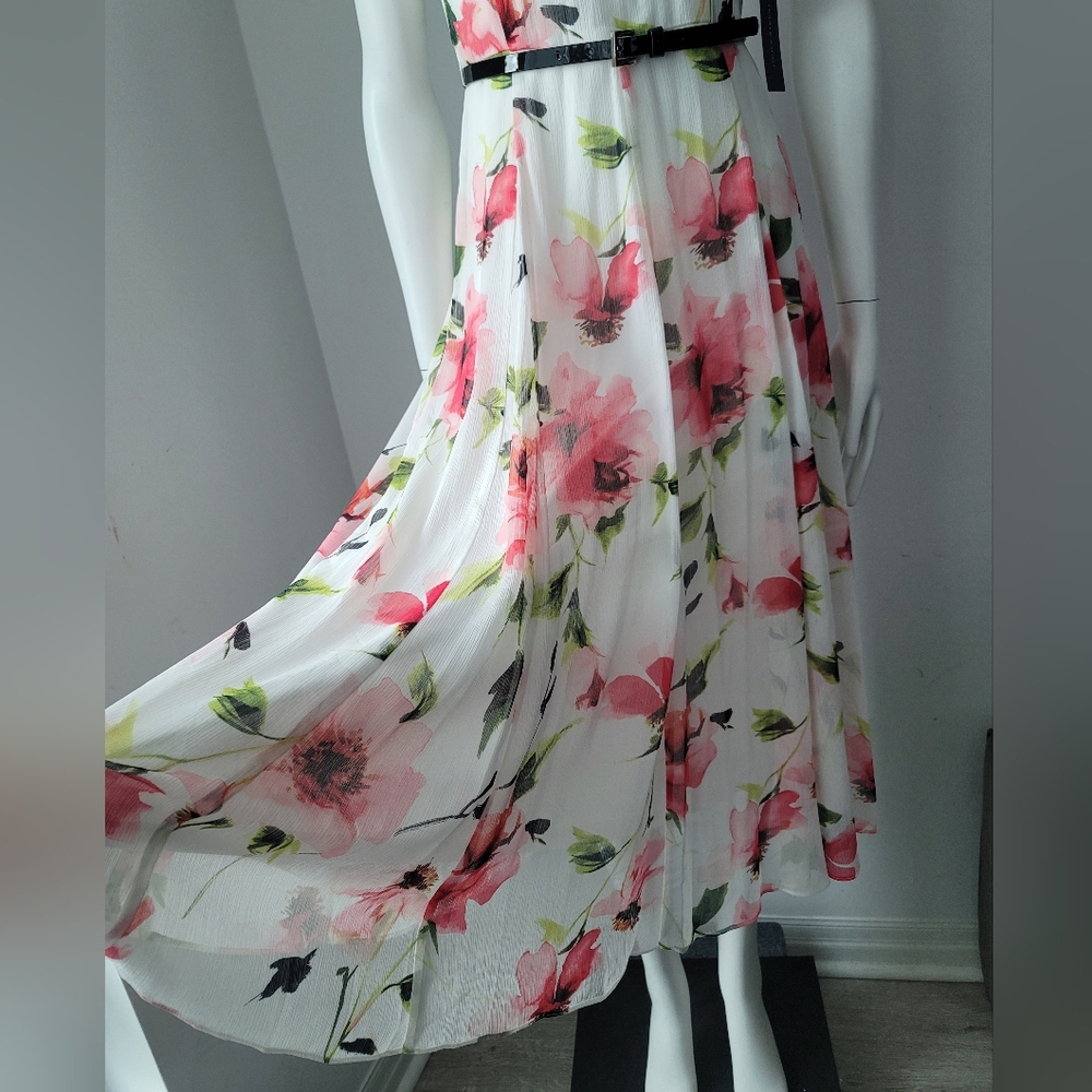 NWT Tommy Hilfiger Floral Chiffon Dress Sz 2 - Picture 13 of 15